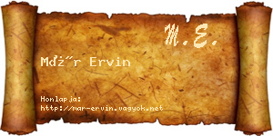Már Ervin névjegykártya